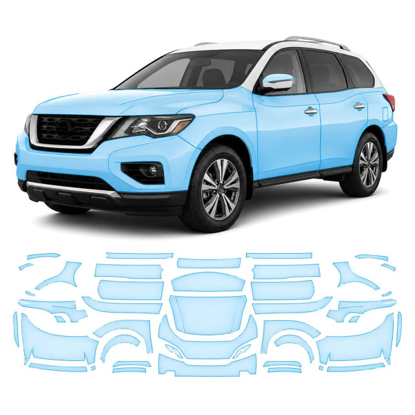 Антигравийная защитная бронепленка по лекалам для Nissan Pathfinder R52 facelift 2017-2020 - полный кузов