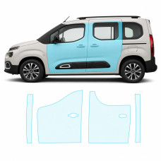 Антигравійна захисна бронеплівка за лекалами для Citroen Berlingo III 2018- зони дверей і стійки вікон