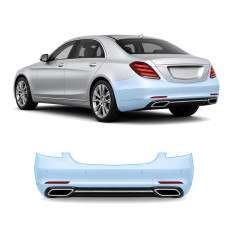 Антигравийная защитная бронепленка по лекалам для Mercedes-Benz S-Class W222 facelift 2017-2020 - задний бампер