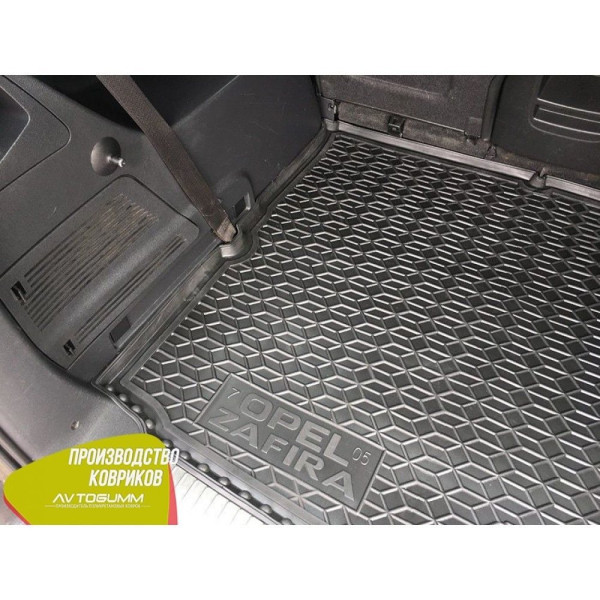 Автомобільний килимок в багажник Opel Zafira B 2005 - 7 місць / Гумо - пластик