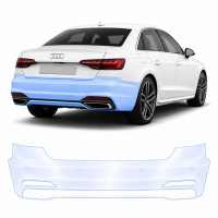 Антигравийная защитная бронепленка по лекалам для Audi A4 B9 facelift 2020-2025 - задний бампер