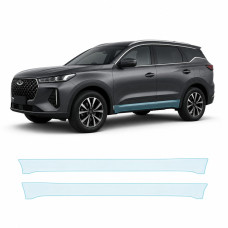 Антигравийная защитная бронепленка по лекалам для Chery Tiggo 7 Pro Max (PHEV) I 2024- нижняя зона кузова пороги