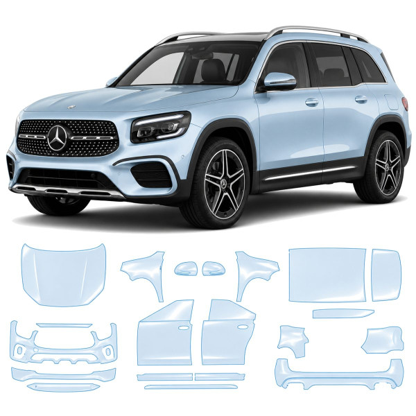 Антигравійна захисна бронеплівка за лекалами для Mercedes-Benz GLB X247 facelift 2023- повний кузов