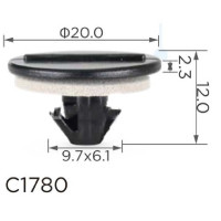 Кліпса для обшивки салону крило Toyota, Lexus, SCION, DAIHATSU (5385747011, 53857-47011 (C1780)