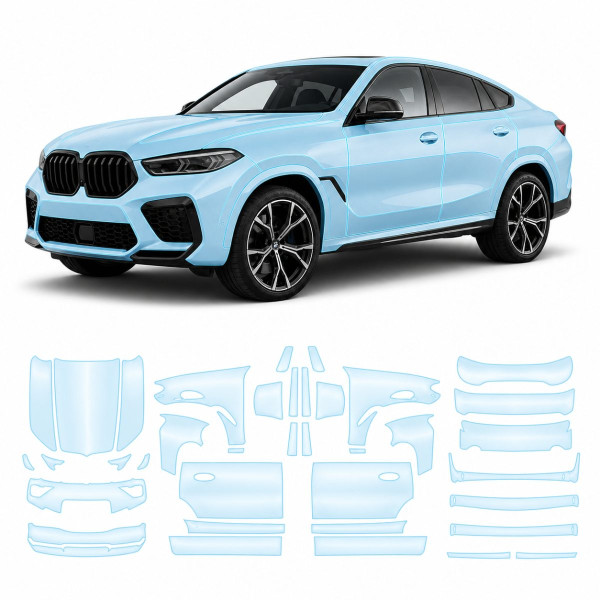 Антигравийная защитная бронепленка по лекалам для BMW X6 G06 2019-2023 - полный кузов