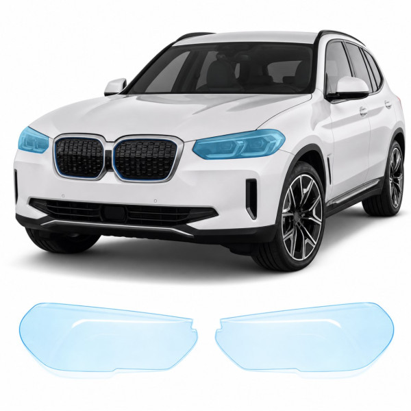 Антигравийная защитная бронепленка по лекалам для BMW iX3 G08 2020-2025 - оптика (фары и ПТФ)