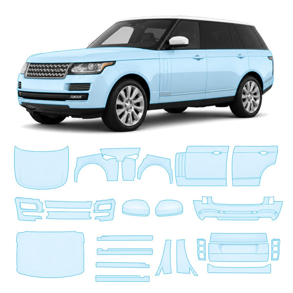 Антигравийная защитная бронепленка по лекалам для Land Rover Range Rover L405 2012-2017 - полный кузов