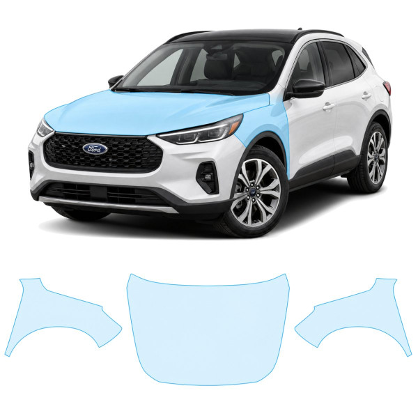 Антигравійна захисна бронеплівка за лекалами для Ford Escape (US) IV facelift 2023- капот і передні крила