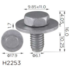 Гвинт з шайбоюVolkswagen, GREAT WALL, Audi, Seat, Skoda (N10009110, N10009112, C1430612F3E, 19808) (H2253)