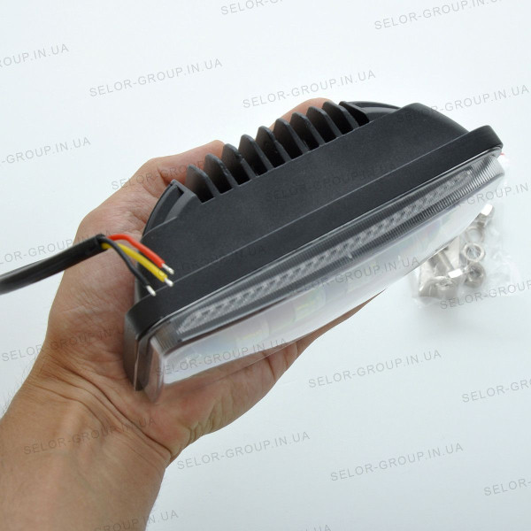 Світлодіодна додаткова LED фара Прямокутна / Лінзована 150х90х65 mm / 60W / 15W * 4 / 10-30V / 1 шт