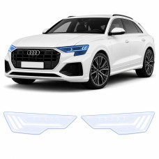 Антигравійна захисна бронеплівка за лекалами для Audi Q8 4M facelift 2024- оптика (фари та ПТФ)