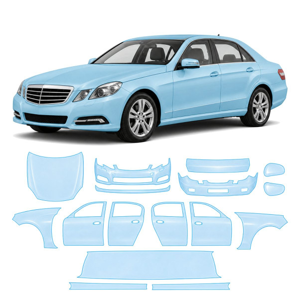 Антигравийная защитная бронепленка по лекалам для Mercedes-Benz E-Class W212 2009-2013 - полный кузов