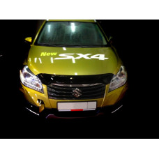 Дефлектор капоту мухобійка для Suzuki SX4 2013-. темний