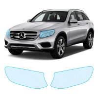Антигравийная защитная бронепленка по лекалам для Mercedes-Benz GLC X253 2015-2019 - оптика (фары и ПТФ)