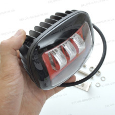 Світлодіодна додаткова LED фара Квадратна 120х100х60 mm / Ближнє світло з ДХО / 45W / 15Wх3 / 10-30V / 1