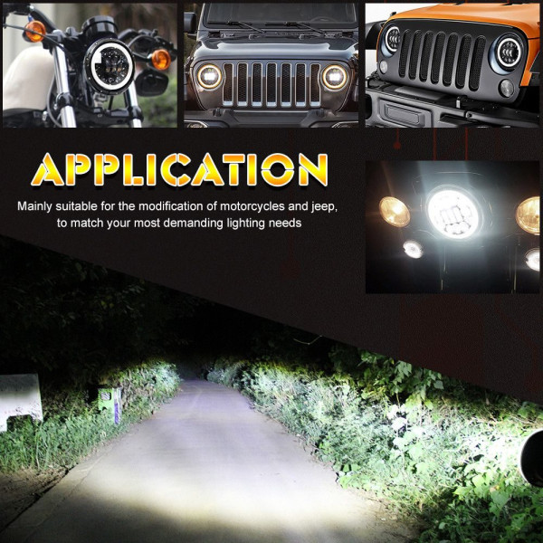 Дополнительная LED фара 60 W 10-30V Bi-Led DRL фары 7 дюймов ДХО Ангельские глазки 1 шт (3583)