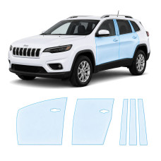 Антигравійна захисна бронеплівка за лекалами для Jeep Cherokee KL facelift 2019-2023 - зони дверей і стійки вікон