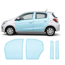 Антигравійна захисна бронеплівка за лекалами для Mitsubishi Colt/Space Star VII facelift 2016-2023 - зони дверей і стійки вікон