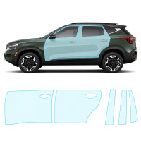 Антигравийная защитная бронепленка по лекалам для Kia Seltos SP2 facelift 2023- зоны дверей и стойки окон