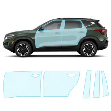 Антигравийная защитная бронепленка по лекалам для Kia Seltos SP2 facelift 2023- зоны дверей и стойки окон