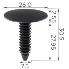 Кліпса для обшивки капоту салону крило VW, Skoda, Seat, Audi, Renault, Jeep, Ford, Chrysler (C1820)