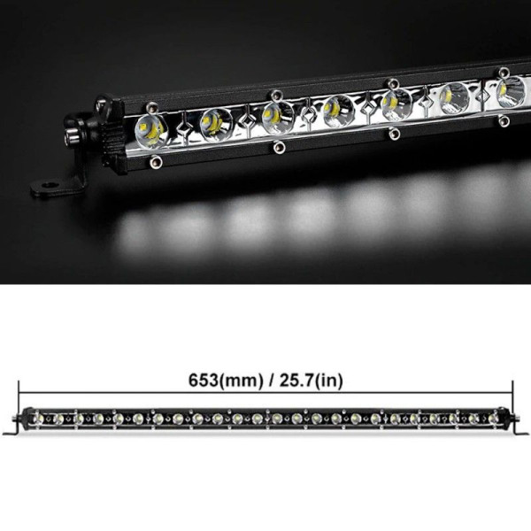 Фара-LED Балка 653*45*27mm 72W (3W*24) 10-30V Далекий/Spot (D4-72W) (1шт) 2975