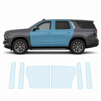 Антигравийная защитная бронепленка по лекалам для Chevrolet Tahoe IV 2021- зоны дверей и стойки окон