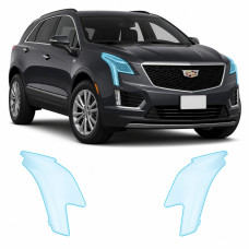 Антигравийная защитная бронепленка по лекалам для Cadillac XT5 I facelift 2020- оптика (фары и ПТФ)