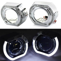LED Маска Ангельские глазки 3" D76 мм 12V 6000K BMW Белый Свет Хром Sport-L 2 шт