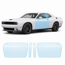 Антигравійна захисна бронеплівка за лекалами для Dodge Challenger LC facelift 2015-2023 - зони дверей і стійки вікон