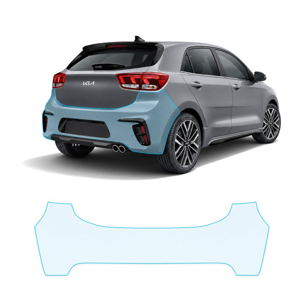 Антигравийная защитная бронепленка по лекалам для Kia Rio YB facelift 2020-2023 - задний бампер