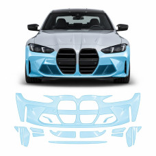 Антигравийная защитная бронепленка по лекалам для BMW M3 G80 facelift 2024- передний бампер