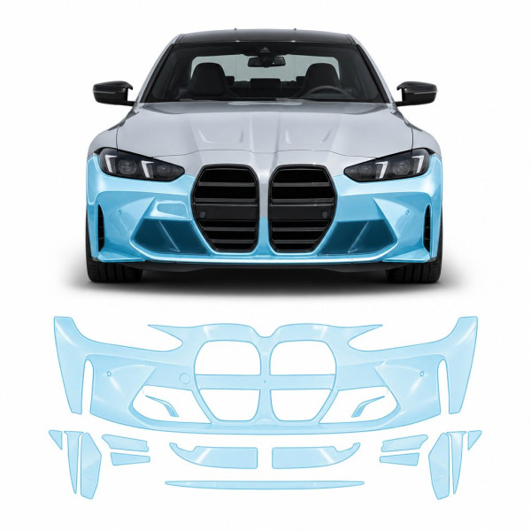 Антигравійна захисна бронеплівка за лекалами для BMW M3 G80 facelift 2024- передній бампер