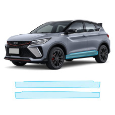 Антигравійна захисна бронеплівка за лекалами для Geely Coolray I facelift 2022- нижня зона кузова пороги