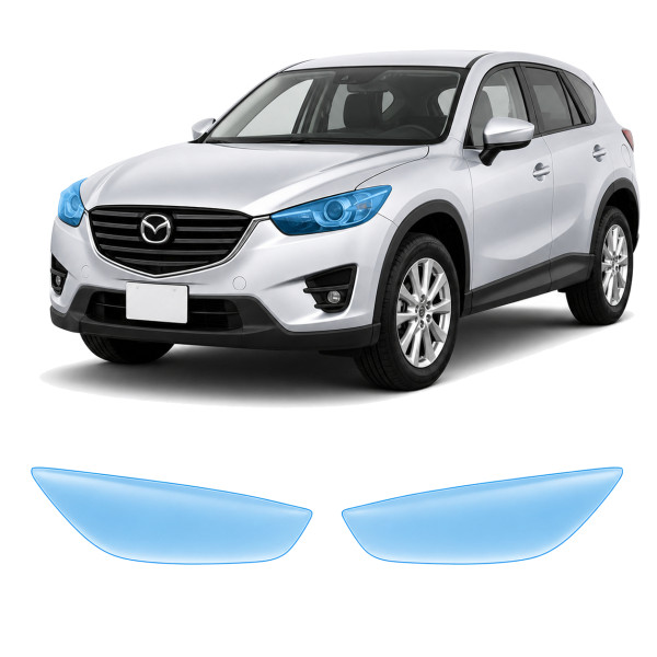 Антигравійна захисна бронеплівка за лекалами для Mazda CX-5 KE facelift 2015-2017 - оптика (фари та ПТФ)