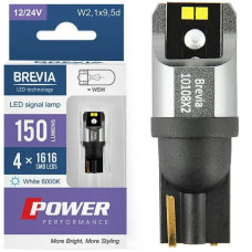 LED автолампа Brevia Power 12/24V T10 W5W 4x1616SMD 150Lm 6000K CANbus W2,1x9,5d 2 шт (10108X2)