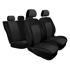 Чохли на сидіння модельні для Renault Logan 04-13 / цільна спинка / Чорно - Сірі