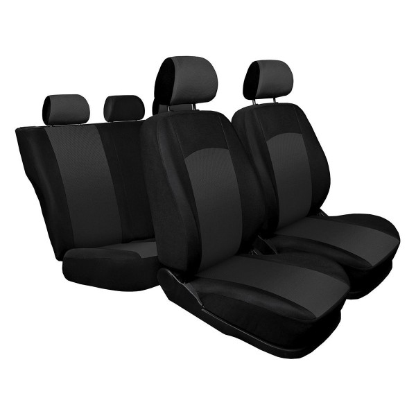 Чехлы на сидения модельные для Renault Logan 04-13 / цельная спинка / Черно - Серые