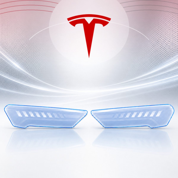 Антигравийная защитная бронепленка по лекалам для Tesla Model 3 II facelift 2023- оптика (фары и ПТФ)