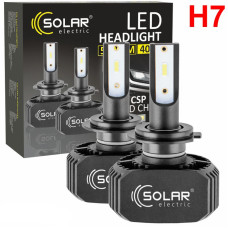 LED лампи автомобільні Solar H7 12/24V 40W 6000K 5000Lm CSP1860 2 шт (8207)