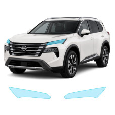 Антигравийная защитная бронепленка по лекалам для Nissan Rogue / X-Trail T33 facelift 2024- оптика (фары и ПТФ)