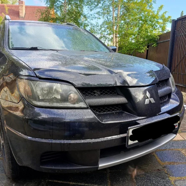 Дефлектор капоту мухобійка для Mitsubishi Outlander 2001-2007 Євро Кріплення (Vip Tuning)