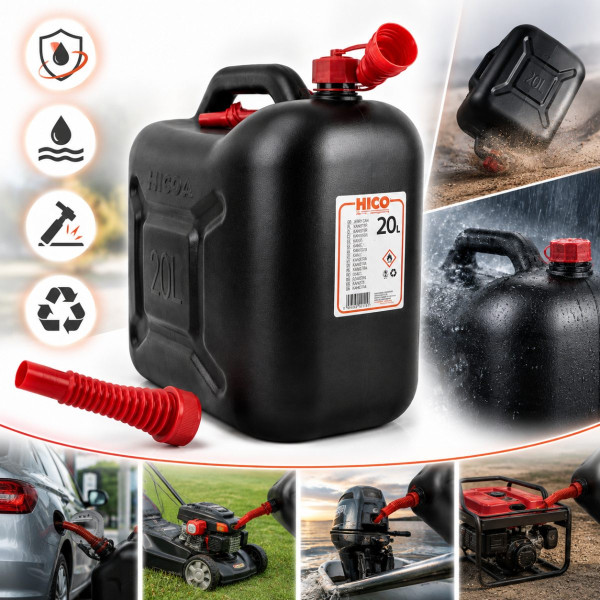 Канистра 20л Пластик HDPE Плотная Для Нефте Продуктов С Лейкой (KAN003)