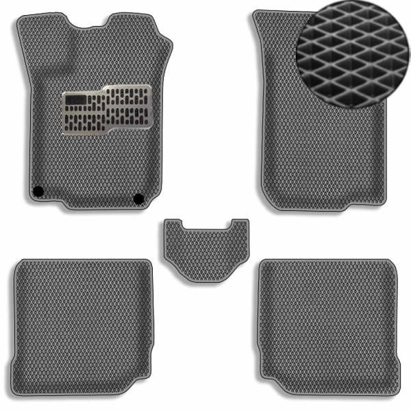 5D EVA Коврики в салон для Volkswagen Jetta / Bora 1998-2005 С Бортиками и подпятником Серые 5 шт