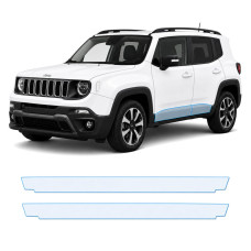 Антигравийная защитная бронепленка по лекалам для Jeep Renegade BU facelift 2019- нижняя зона кузова пороги