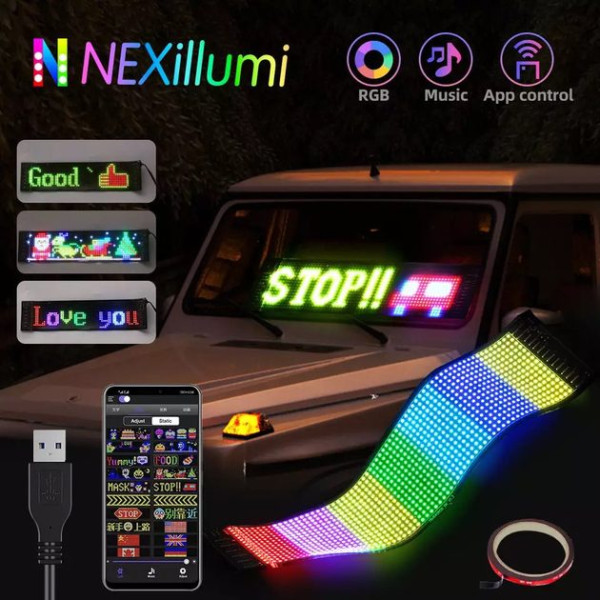 Гнучкий екран LED Matrix Panel APP Wi-Fi RGB 120 x 595 мм