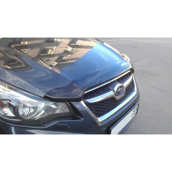 Дефлектор капоту мухобійка для Subaru Impreza 2011-/ XV 2012-, темний