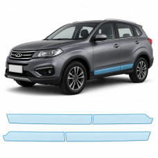 Антигравийная защитная бронепленка по лекалам для Chery Tiggo 7 I 2016-2020 - нижняя зона кузова пороги