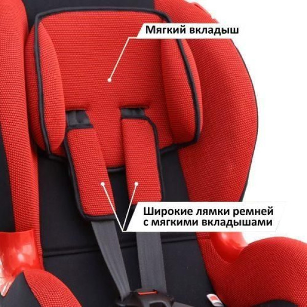 Детское авторесло 1-7 Лет, 9-25 Кг, Категория 1/2 SIGER "КОКОН" Красное