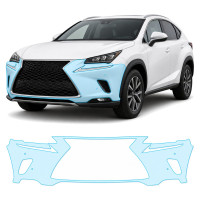 Антигравийная защитная бронепленка по лекалам для Lexus NX AZ10 facelift 2018-2021 - передний бампер